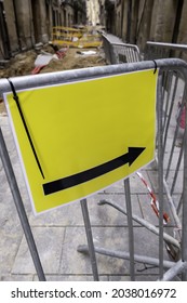 Detail Of A Signal For Pedestrians In A Work Zone In The City