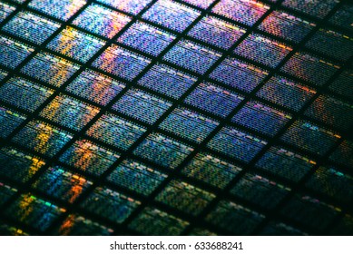 Detail of Silicon Wafer Containing Microchips