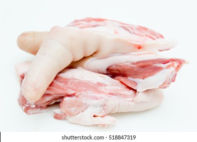 Detail Of Some Pork Tails Prepared To Make Broth