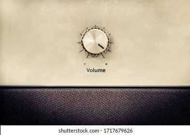 Detail of sound volume control button in vintage style