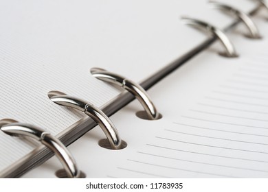 Detail Of Spiral Bound Notepad. Shallow Depth Of Field.