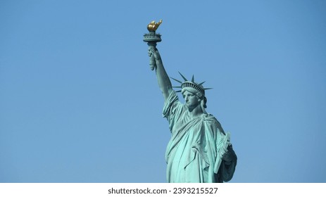 Detail of the Statue of Liberty in a sunny and clear day. New York, USA. - Powered by Shutterstock