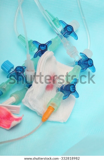 Detail of sterile\
intravenous catheter