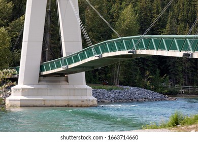 Detail of the Stoney Trail Bridge over Bow River in the northwest Calgary, Alberta, Canada