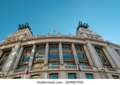 Detail Of Alcalá Street In Madrid, Spain.