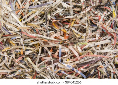 The detail texture of shredding paper