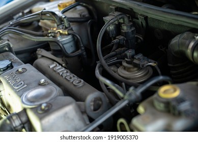 Detail Of A Turbo Diesel Engine Used Inside A Car