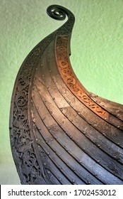 Detail Of Viking Funeral Ship (drakkar) - Decorated Front Part