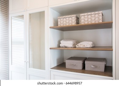 Detail Of Walk In Closet With Wardrobe.