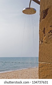 Detail Of A Water Shower On The Beach