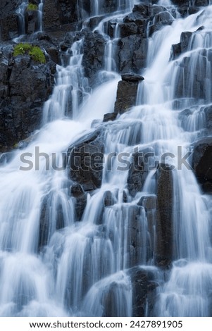 Detail of waterfall on sneffels creek, yankee boy basin, uncompahgre national forest, colorado, united states of america, north america