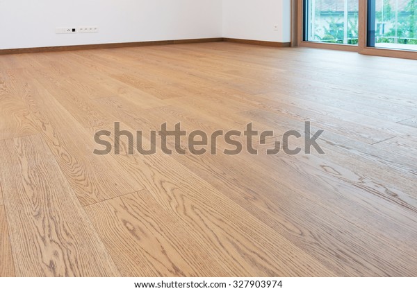 detail of wooden
boards floor in modern
house