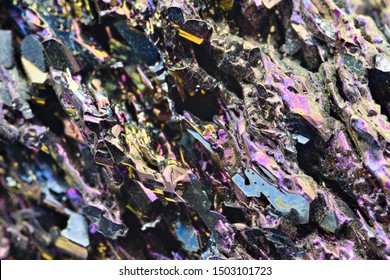 Detailed Close Up Macro Magnification Of A Specimen Of Silicon Carbide (SiC), Also Known As Carborundum, Mineral Stone