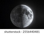 A detailed composite image of the Moon, perfect for astronomy, science education, and space exploration projects. The image provides a clear and comprehensive view of the lunar surface.