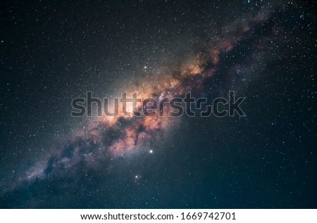 Detailed galactic center of the Milky Way on a completely clear night