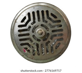 A detailed image of a circular computer cooling fan with visible blades and central bearing assembly.