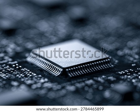 Detailed macro view of a modern computer processor chip, highlighting its intricate pins and the textured surface of the electronic circuit board.