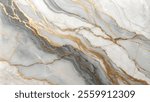 Detailed Marble Texture with Flowing Veins in White, Gray, and Gold Tones