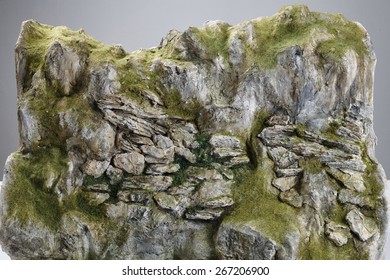 Detailed Miniature Mountain Model Close Photo Stock Photo 267206900 