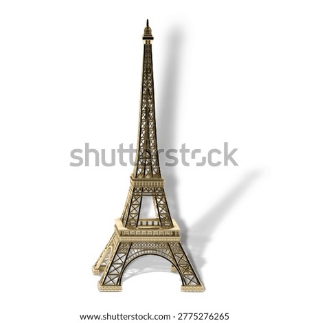 A detailed model of the Eiffel Tower, showcasing its iconic structure and design.