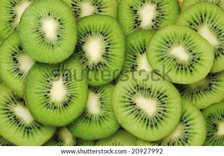Detailed pattern made of kiwi slices