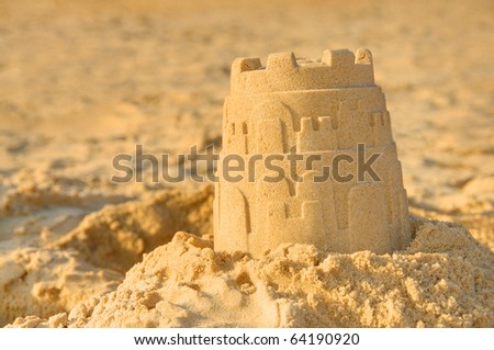 Detailed photograph of a sandcastle