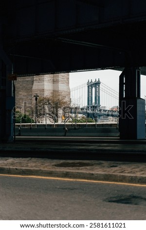 Similar – Image, Stock Photo Manhattan Bridge with clear blue skies in New York