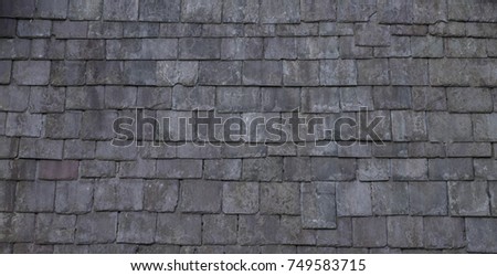Detailed view of a slate roof