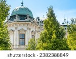 A detailed view of the Upper Belvedere palace building, Vienna, Austria