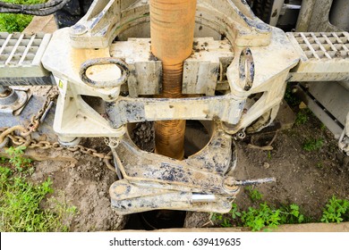 Detailed view of a well drill