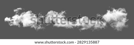 Detailed white clouds with soft shadows and highlights, creating a volumetric and realistic effect, isolated on a pure black background. Ideal for digital art, composites, and graphic design projects.
