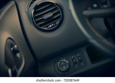 Details of air conditioning and controls of modern car - Shutterstock ID 720387649
