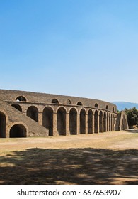 Details Of The Amphitheatre Of Pompeii, Italy