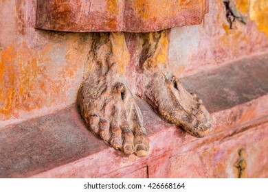 Details Of Ancient Statue, Feet With Stigmata