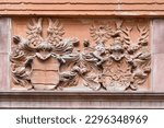 Details of the architecture of the Renaissance mansion Isenburg Schloss in Offenbach, Germany 