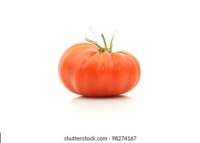 Details Of Beefsteak Tomato Isolated On White