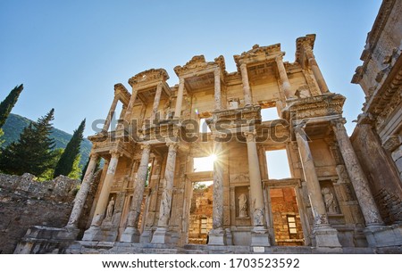 Details of Celsus Library, Ephesus Selcuk Turkey