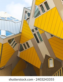 details of the Cube houses in Rotterdam, architecture, Netherlands, tourist point