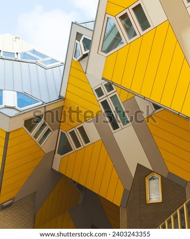 details of the Cube houses in Rotterdam, architecture, Netherlands, tourist point