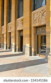 Details Of The Facade Of The Art Deco Style Buffalo's City Hall, Buffalo, NY, USA