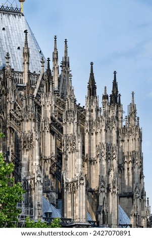 details of the filigree and detailed construction of the gothic cologne cathedral