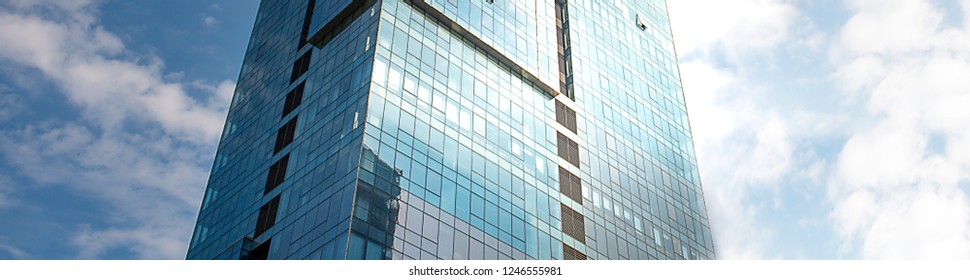 Details of glass curtain wall of modern high-rise buildings , Shanghai,China 
