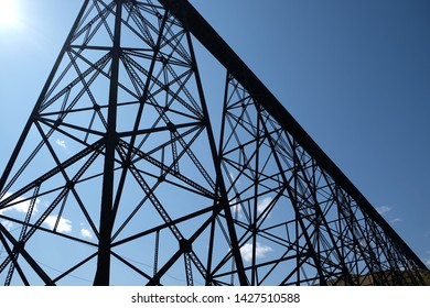 Details Of Huge Steel Train Bridge In Lethbridge, Alberta, Canada