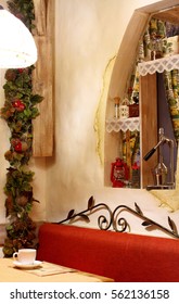 Details of an interior of small cafe
