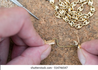 Details of jewelry for reparation, restoration and maintenance