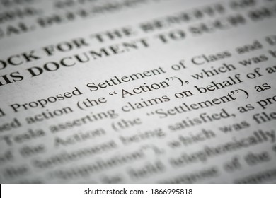 Details of a legal document for a class action lawsuit.  - Shutterstock ID 1866995818