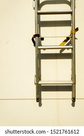 Details Of Metal Roof Access Ladder Of Camper Car Recreation Vehicle.