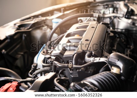 Truck Engine Motor Components In Car Service Inspection