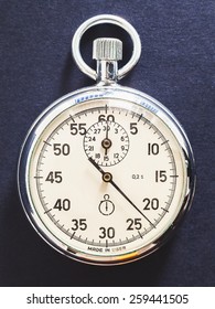 Details Of An Old, Retro Style, Russian Stopwatch. 