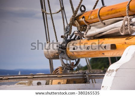 Details of an old sailing ship. Summer and sea.
Sailing in Oslo Fjord/Norway/Europe. The Norwegian Sea.